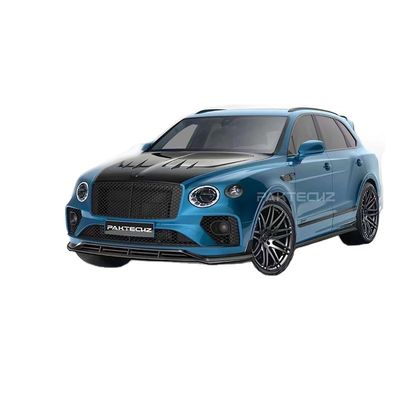 Auto Blue Bentley Bentayga Body Kit Widebody Carbon Fiber Front Lip Diffuser Wing Hood