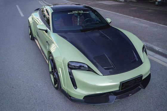 Produk Baru untuk Porsche Taycan Fiber Carbon Body Kit Taycan Wide Bodyki Bagian Depan Sekop Sisi Rok Spoiler Diffuser