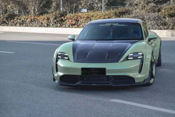 Produk Baru untuk Porsche Taycan Fiber Carbon Body Kit Taycan Wide Bodyki Bagian Depan Sekop Sisi Rok Spoiler Diffuser