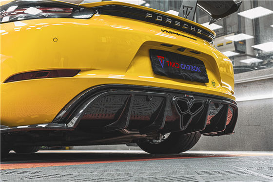 Untuk Porsche 718 Boxster Cayman Body Kit Bahan Serat Karbon 718 Serat Karbon Belakang Diffuser EVO Style 718 Serat Karbon Body Kit