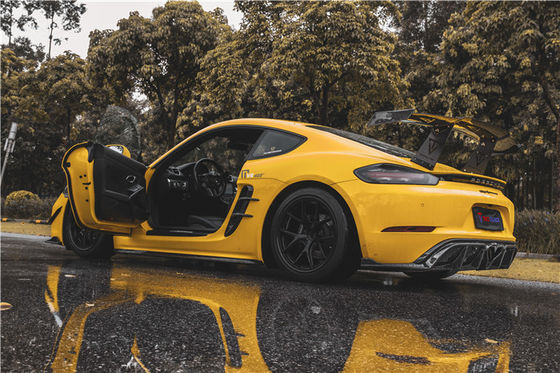 Untuk Porsche 718 Boxster Cayman Body Kit Bahan Serat Karbon 718 Serat Karbon Belakang Diffuser EVO Style 718 Serat Karbon Body Kit