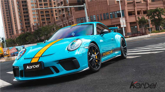 Kit Badan Serat Karbon untuk Porsche 911 991.2 GT3 911 GT3 Serat Karbon Bagian Depan Sekop Bagian Belakang Diffuser Sisi Skirt Body Kit