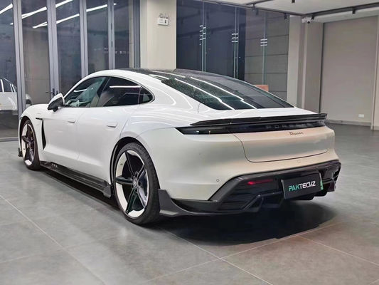 Kit bodi serat karbon kering untuk Porsche Taycan Taycan Upgrade PAKTECHZ Style Bagian depan Sekop Diffuser Spoiler Body Kit