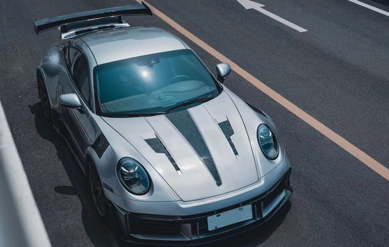 Untuk Porsche 911 992 Carbon Fiber Body Kit 992 Upgraded MIW-style Front dan Rear Bumper Spoiler Hood Wide-body Kit