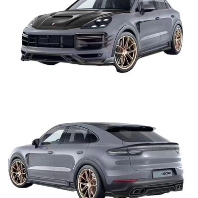 Untuk Porsche Cayenne Carbon Fiber Body Kit Cayenne Carbon Fiber Front Lip Diffuser Spoiler Top Wing Hood Side Skirt