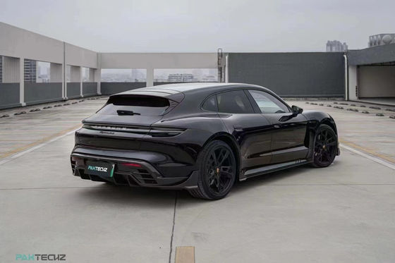 Kit bodi serat karbon kering untuk Porsche Taycan Taycan Upgrade PAKTECHZ Style Bagian depan Sekop Diffuser Spoiler Body Kit