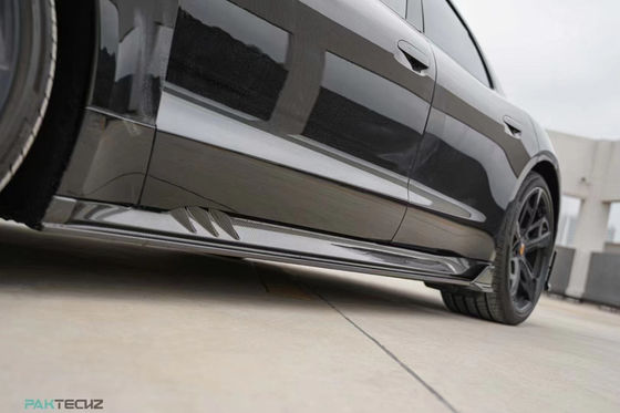 Kit bodi serat karbon kering untuk Porsche Taycan Taycan Upgrade PAKTECHZ Style Bagian depan Sekop Diffuser Spoiler Body Kit