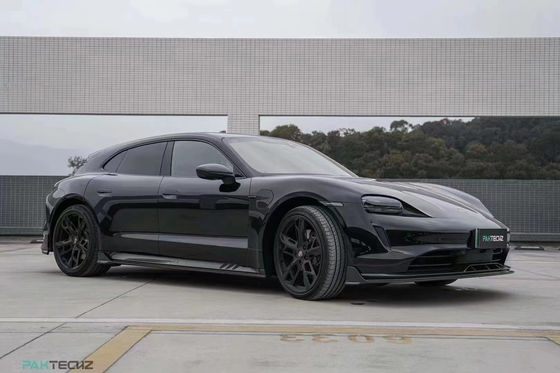 Kit bodi serat karbon kering untuk Porsche Taycan Taycan Upgrade PAKTECHZ Style Bagian depan Sekop Diffuser Spoiler Body Kit