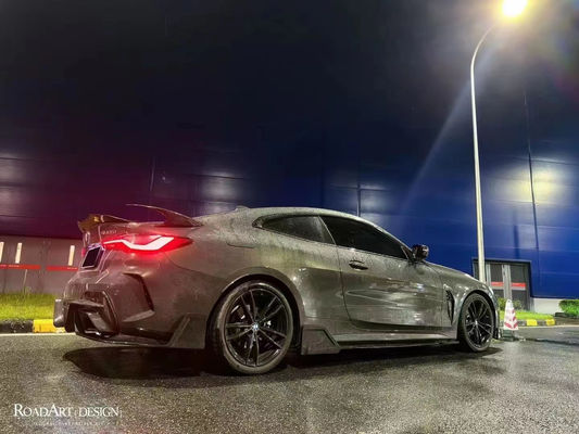 Kit Badan Serat Karbon untuk BMW Seri 4 G22 G22 Serat Karbon Bagian Depan Sekop Diffuser Spoiler Side Skirt Kit Badan Serat Karbon Kering
