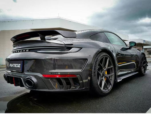 Untuk Porsche 992 Turbo Carbon Fiber Spoiler 992 Turbo Upgrade Paktechz Style Carbon Fiber Tail Cover Spoiler