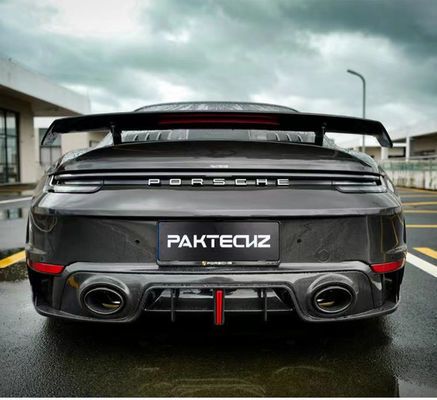 Untuk Porsche 992 Turbo Carbon Fiber Spoiler 992 Turbo Upgrade Paktechz Style Carbon Fiber Tail Cover Spoiler