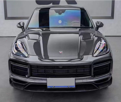 Untuk Porsche Cayenne Carbon Fiber Wide Body Kit Cayenne Upgrades Gaya MSY Carbon Fiber Front Lip Diffuser Spoiler Hood