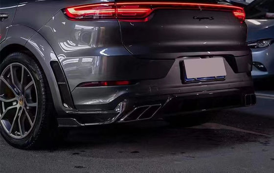 Untuk Porsche Cayenne Carbon Fiber Wide Body Kit Cayenne Upgrades Gaya MSY Carbon Fiber Front Lip Diffuser Spoiler Hood