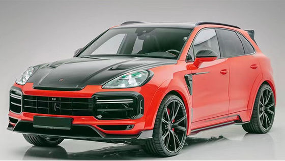 Untuk Porsche Cayenne Carbon Fiber Wide Body Kit Cayenne Upgrades Gaya MSY Carbon Fiber Front Lip Diffuser Spoiler Hood