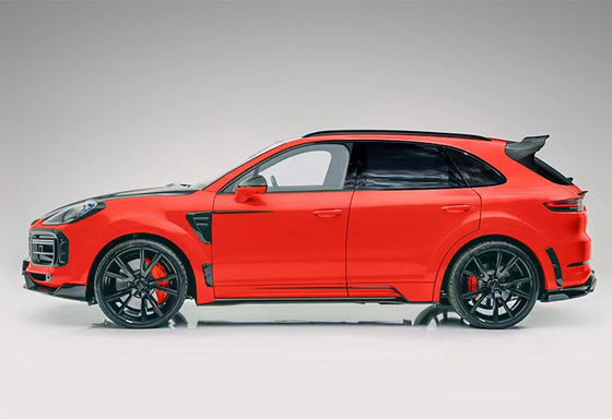 Untuk Porsche Cayenne Carbon Fiber Wide Body Kit Cayenne Upgrades Gaya MSY Carbon Fiber Front Lip Diffuser Spoiler Hood