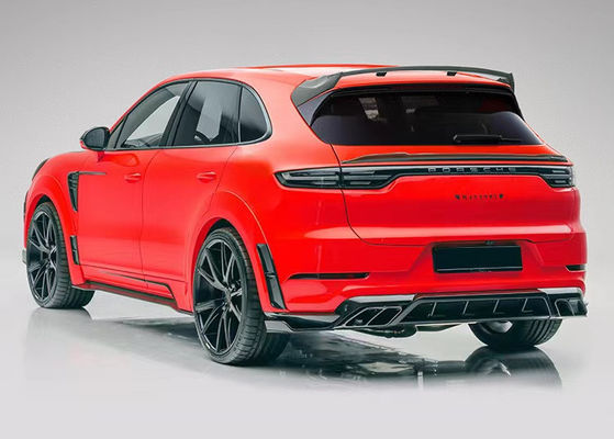 Untuk Porsche Cayenne Carbon Fiber Wide Body Kit Cayenne Upgrades Gaya MSY Carbon Fiber Front Lip Diffuser Spoiler Hood