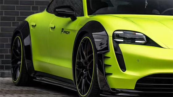 Untuk Porsche Taycan Wide-body Kit Taycan Upgrades PD-style Carbon Fiber Front Lip Diffuser Spoiler Side Skirt Wheel Arch