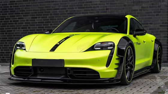 Untuk Porsche Taycan Wide-body Kit Taycan Upgrades PD-style Carbon Fiber Front Lip Diffuser Spoiler Side Skirt Wheel Arch