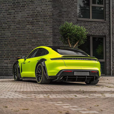 Untuk Porsche Taycan Wide-body Kit Taycan Upgrades PD-style Carbon Fiber Front Lip Diffuser Spoiler Side Skirt Wheel Arch