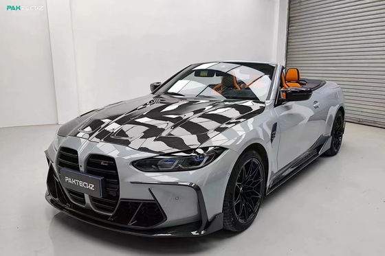 Untuk BMW G80 G82M3 M4 Carbon Fiber Body Kit G80 G82M3 M4 Upgraded Paktechz Style Front Lip Diffuser Spoiler Hood
