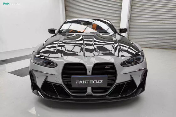Untuk BMW G80 G82M3 M4 Carbon Fiber Body Kit G80 G82M3 M4 Upgraded Paktechz Style Front Lip Diffuser Spoiler Hood