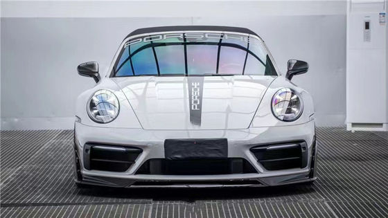 Untuk Porsche 992s Karbon Fiber Body Kit 992s AE Style Dry Carbon Fiber Front Lip Diffuser Spoiler Side Skirt