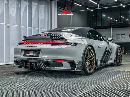 Untuk Porsche 992s Karbon Fiber Body Kit 992s AE Style Dry Carbon Fiber Front Lip Diffuser Spoiler Side Skirt