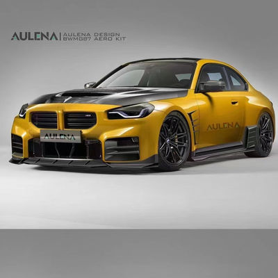 Untuk BMW M2 G87 Carbon Fiber Body Kit M2 Upgraded Paktechz Style Carbon Fiber Front Lip Diffuser Spoiler Hood