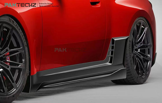 Untuk BMW M2 G87 Carbon Fiber Body Kit M2 Upgraded Paktechz Style Carbon Fiber Front Lip Diffuser Spoiler Hood