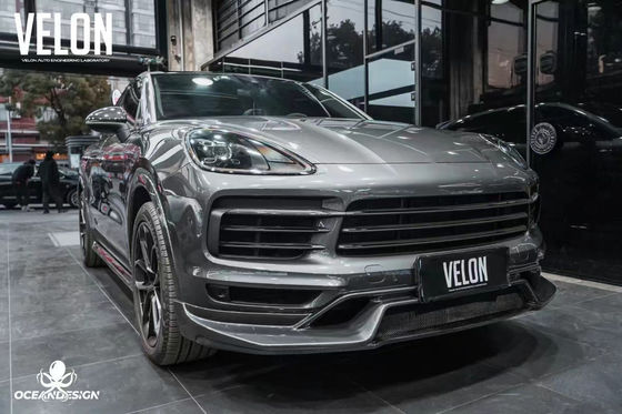 Penggantian 2019 Porsche Cayenne Body Kit Side Skirt Dry Carbon Fiber Diffuser Spoiler