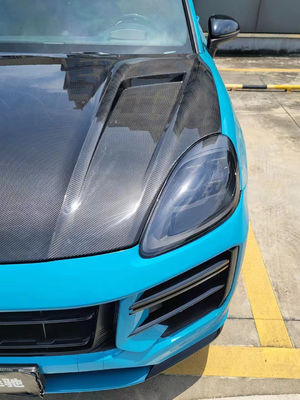 2019 Black Porsche Cayenne Body Kit TH Style Hood Penutup Mesin Serat Karbon Kering