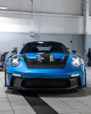 Blue Porsche Body Kit 992 GT3RS Style Kapsul Serat Karbon Kering