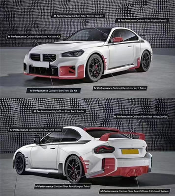 Untuk BMW M2 G87 Carbon Fiber Body Kit M2 G87 Upgraded MP Style Carbon Fiber Front Lip Diffuser Spoiler Body Kit