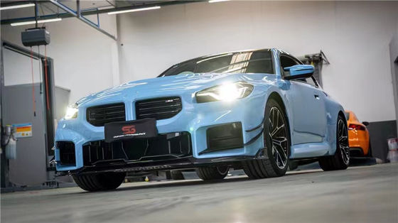 Untuk BMW M2 G87 Carbon Fiber Body Kit M2 G87 Upgraded AE Style Carbon Fiber Front Lip Diffuser Spoiler Body Kit