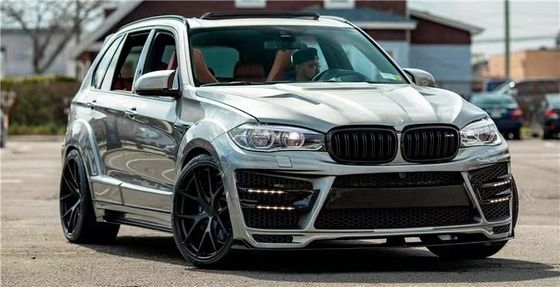 Untuk BMW X5 X5M Wide-body Kit X5 X5M Upgraded RD Carbon Fiber Style Bagian depan dan belakang Bumper Spoiler Hood Widebody Kit