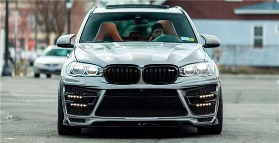 Untuk BMW X5 X5M Wide-body Kit X5 X5M Upgraded RD Carbon Fiber Style Bagian depan dan belakang Bumper Spoiler Hood Widebody Kit