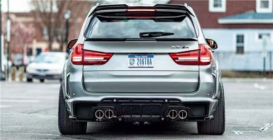 Untuk BMW X5 X5M Wide-body Kit X5 X5M Upgraded RD Carbon Fiber Style Bagian depan dan belakang Bumper Spoiler Hood Widebody Kit