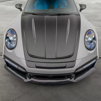 992 Turbo Porsche Body Kit Serat Karbon MSY Gaya Diy Belakang Bumper Spoiler Hood