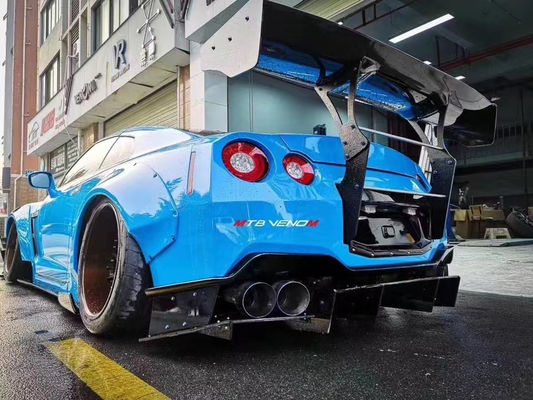 Hot 2022 Products GTR R35wide Bodyki Body Kit untuk Nissan GTR R35 Bagian Depan dan Belakang Bumper Spoiler