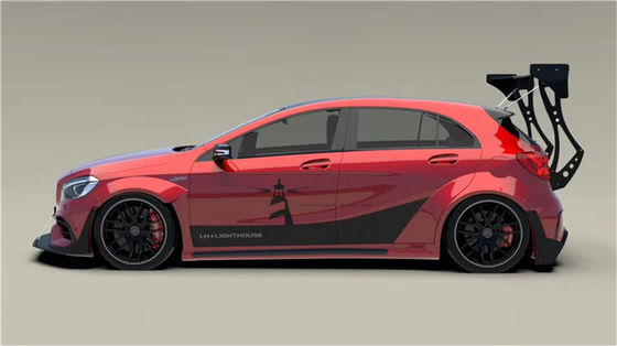 Untuk Mercedes AMG A45 Carbon Fiber Body Kit A45 Upgraded Top Style Front Shovel Diffuser Spoiler Wide-body Kit