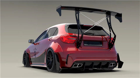 Untuk Mercedes AMG A45 Carbon Fiber Body Kit A45 Upgraded Top Style Front Shovel Diffuser Spoiler Wide-body Kit