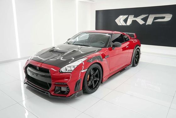 GTR R35 Nissan Body Kit Serat Karbon KP Gaya Bumper Spoiler Bagian Depan Widebody Kit