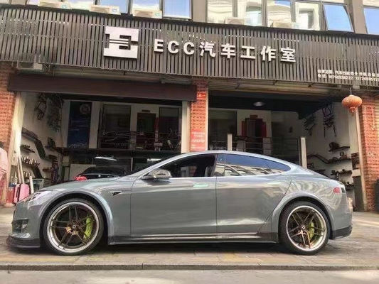 Menjual Model S Fiber Karbon Body Kit untuk Model S Wide Bodyki Fiber Karbon Bagian Depan Sekop Bagian Belakang Diffuser Spoiler