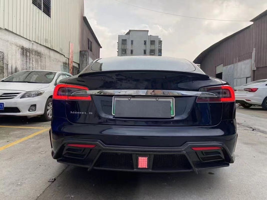 Menjual Model S Body Kit Serat Karbon Depan dan Belakang Bumper Side Skirt Spoiler untuk Tesla Model S