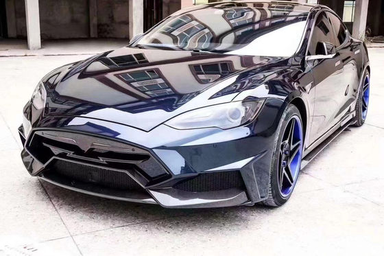 Menjual Model S Body Kit Serat Karbon Depan dan Belakang Bumper Side Skirt Spoiler untuk Tesla Model S