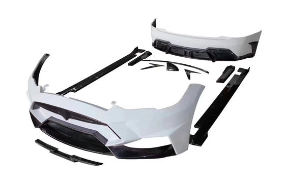Menjual Model S Body Kit Serat Karbon Depan dan Belakang Bumper Side Skirt Spoiler untuk Tesla Model S
