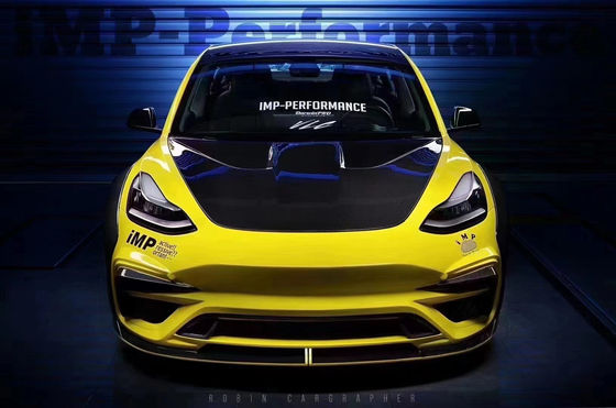 Produk Baru Model 3 Bodyki lebar untuk Tesla Model 3 Body Kit Upgrade IMP Style Bagian depan dan belakang Bumper Spoilers