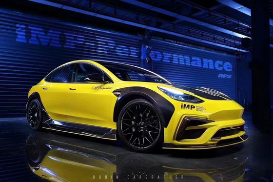 Produk Baru Model 3 Bodyki lebar untuk Tesla Model 3 Body Kit Upgrade IMP Style Bagian depan dan belakang Bumper Spoilers