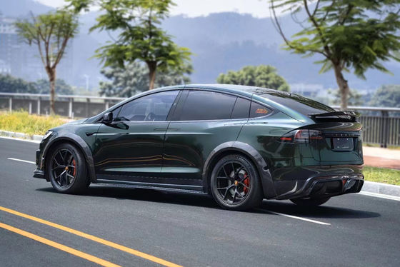 CMST Tesla Model X Body Kit Hijau Gelap Tesla Widebody Kit 2023 Front Lip Diffuser