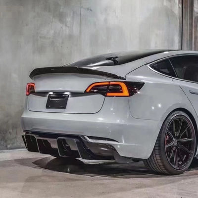 2017 - 2019 MODEL 3 Body Kit Tesla Bagian Depan Sekop Belakang Diffuser Spoiler 180mm